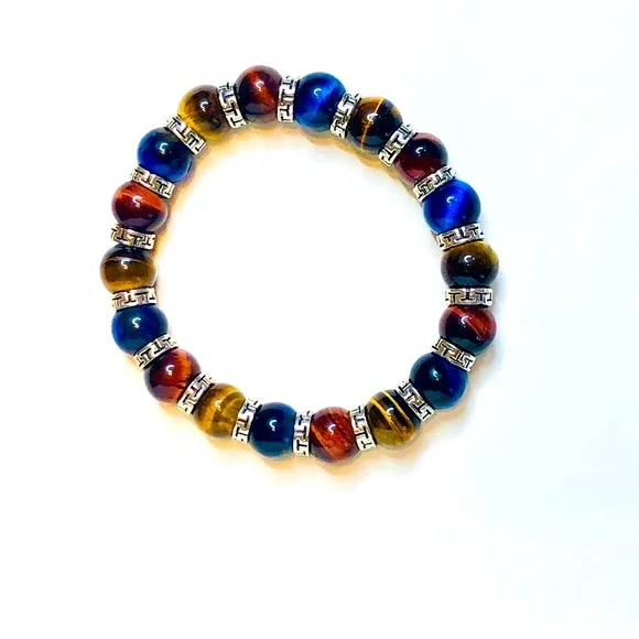 Bando - Multi-colored Tiger Eye Bracelet Bead Bracelet - Picture 2 of 7